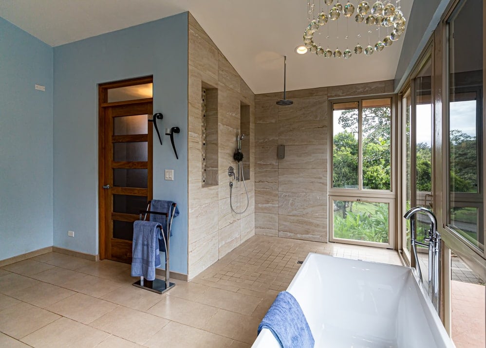 bathroom with ceramic tile flooring