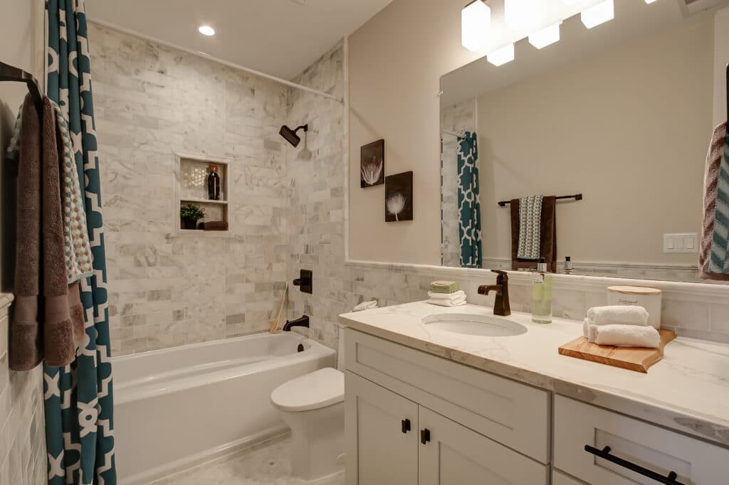 shower space in a bathroom