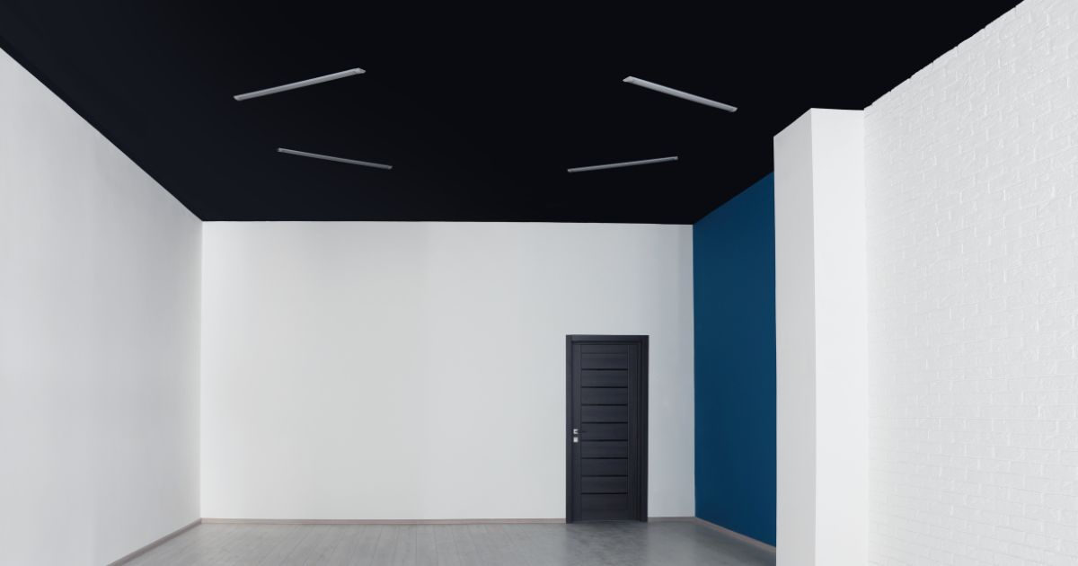 black basement ceiling