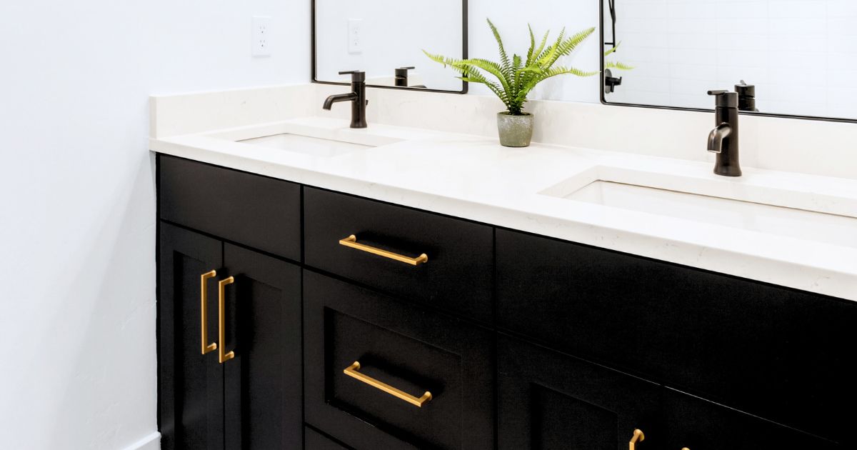 black bathroom vanity