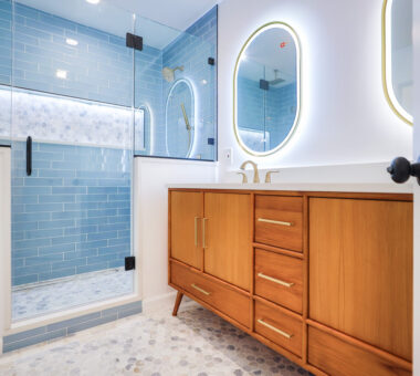 Spacious white bathroom with clean, modern finishes in Linden, VA